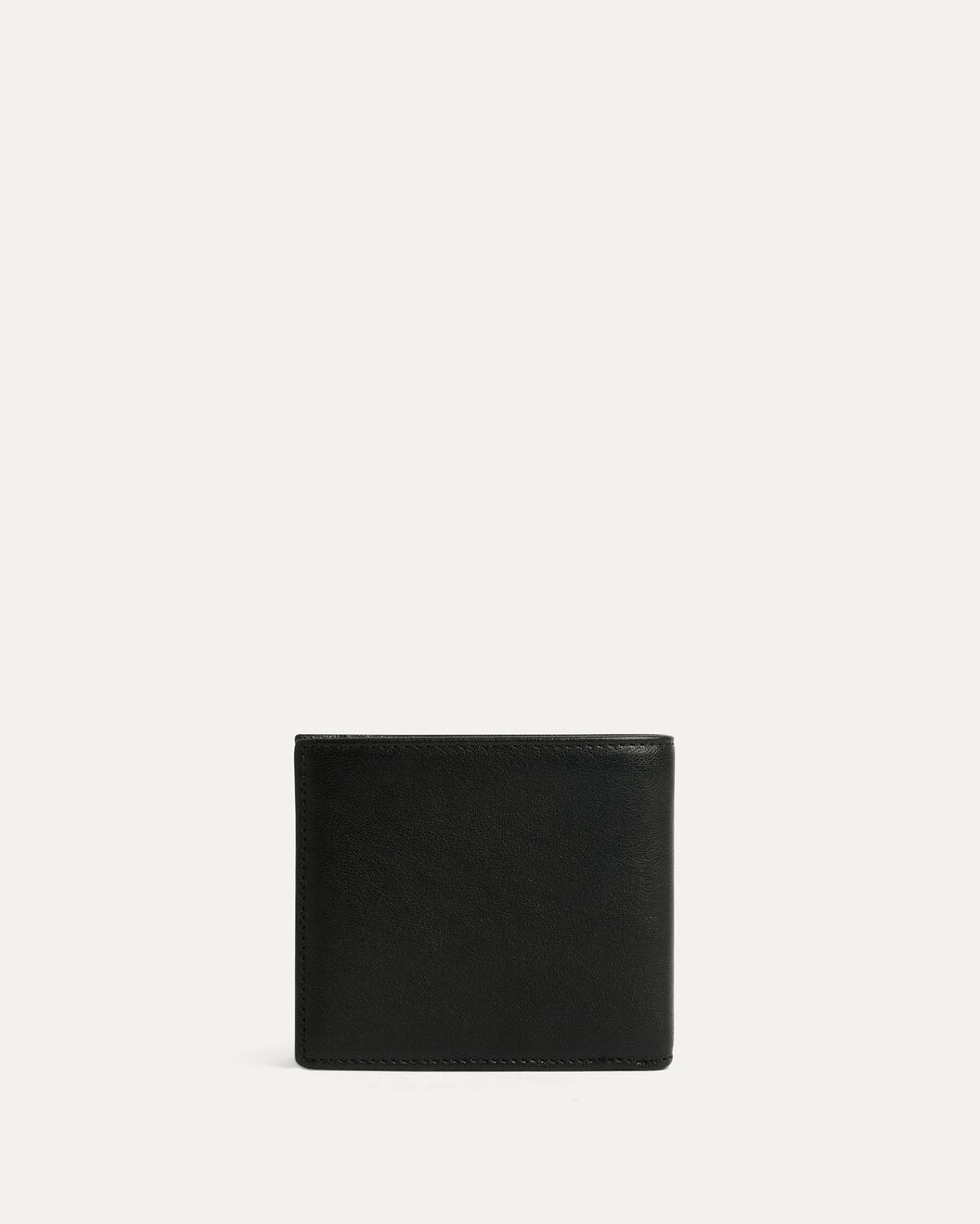 Vivienne Westwood Man Billfold wallet in Black, shown closed from the back with a smooth leather finish.