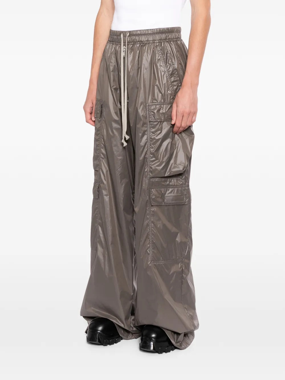 Rick Owens DRKSHDW Double Cargo Jumbo Belas Pants Dust - side view showing cargo pocket placement