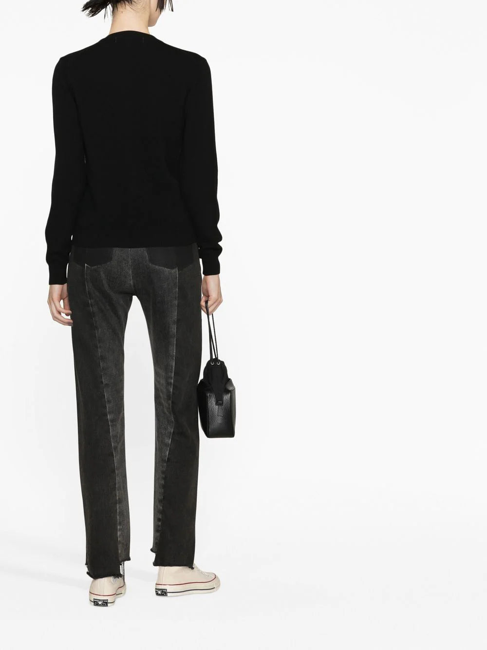 CDG Play x Invader Womens Black Cardigan - Pixelated Heart-[-Comme des Garçons Play-4