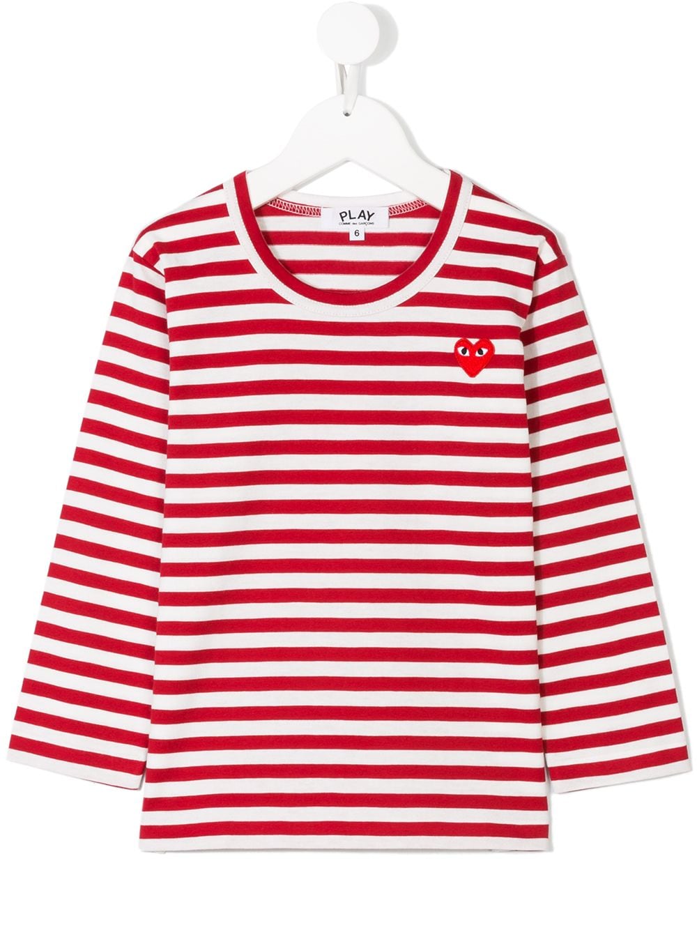 Kids Striped Play Tee - Red-[-Comme des Garçons Play KIDS-1
